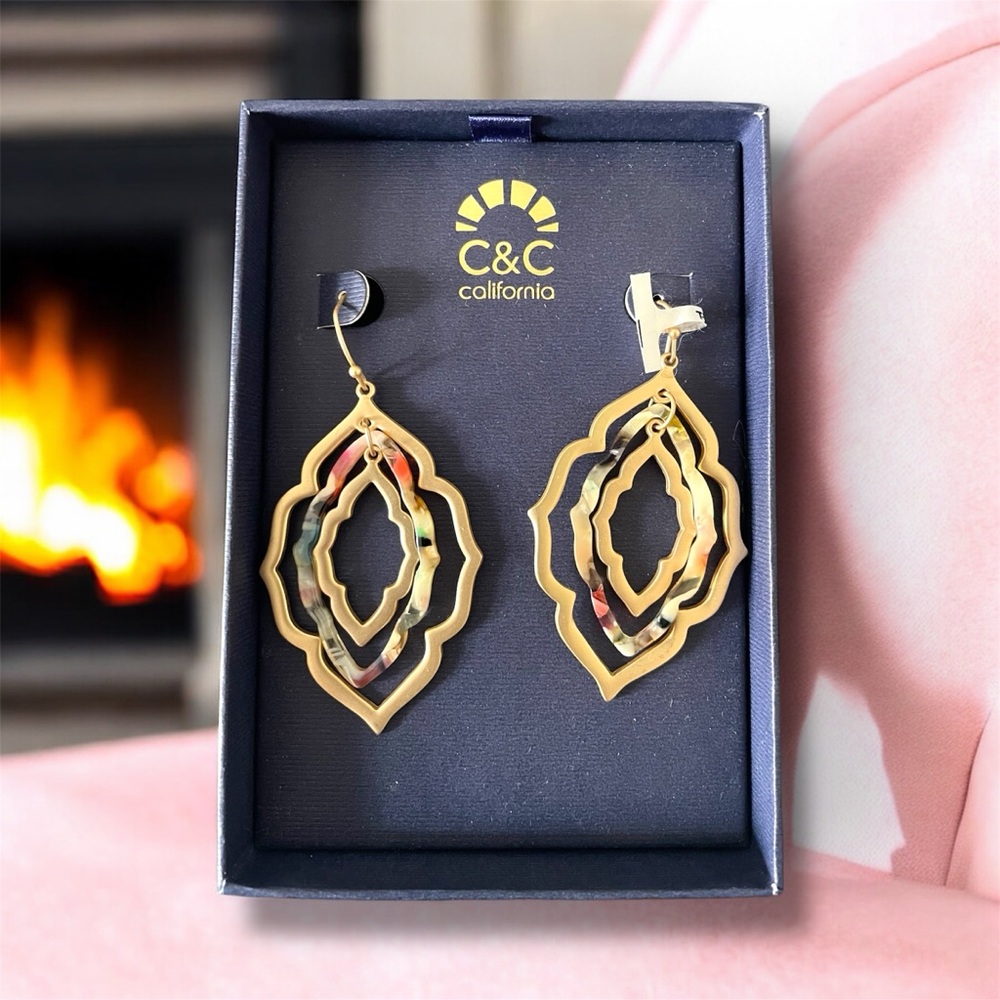 C&C California Layered Matte Gold Moroccan Earrings